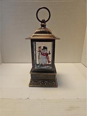 RAZ Imports 11" Snowman Lighted Water Lantern w/ Music~Jingle Bells +